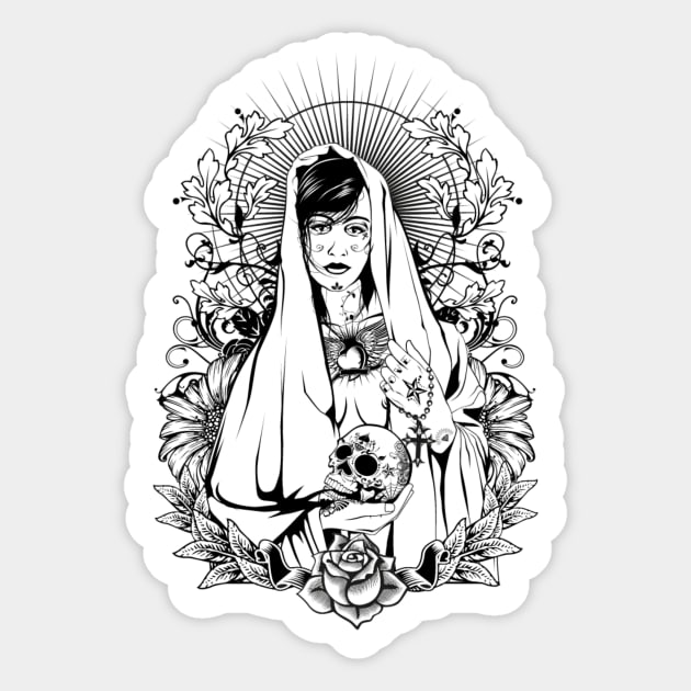 Skull on hand tattoo Girl Sticker by JB's Design Store